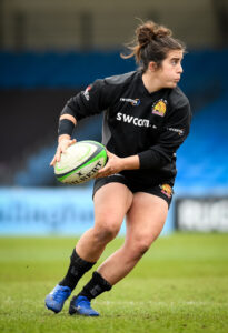 Patricia Garcia of Exeter Chiefs warms up before the game - Mandatory by-line: Andy Watts/JMP - 27/03/2021 - RUGBY - Sandy Park - Exeter, England - Exeter Chiefs Women v Loughborough Lightning - Allianz Premier 15s